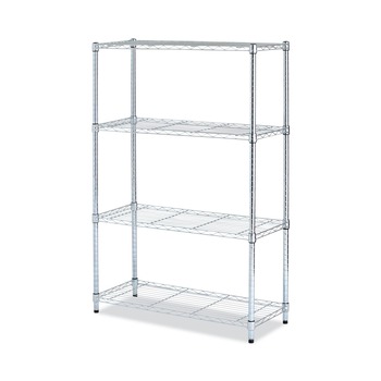 PRODUCTS | Alera ALESW843614SR 36 in. W x 14 in. D x 54 in. H Four-Shelf Residential Wire Shelving - Silver