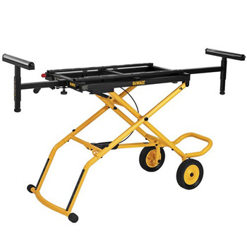 PRODUCTS | Dewalt 25 in. x 60 in. x 32.5 in. Heavy-Duty Rolling Miter Saw Stand - Yellow/Black