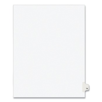 Avery 01074 Preprinted Legal Exhibit 10-Tab '74-ft Label 11 in. x 8.5 in. Side Tab Index Dividers - White (25-Piece/Pack)