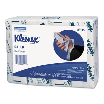Kleenex 88115 10-1/8 in. x 13-3/20 in. C-Fold Paper Towels - White (150/Pack 16/Carton)