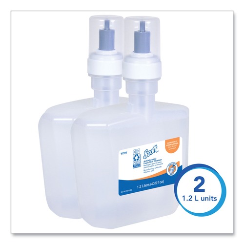 Cleaning & Janitorial Supplies | Scott 91594 Antimicrobial Foam Skin Cleanser, 1200ml, Fresh Scent (2/Carton) image number 0