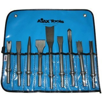 AJAX tools A9029 9-Piece 0.401 Shank Air Chisel Set