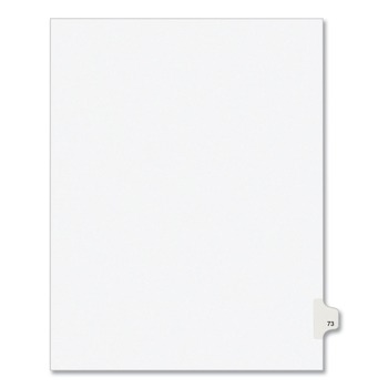 Avery 01073 Preprinted Legal Exhibit 10-Tab '73-ft Label 11 in. x 8.5 in. Side Tab Index Dividers - White (25-Piece/Pack)