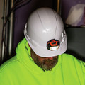 Hard Hats | Klein Tools 60107 Non-Vented Cap Style Hard Hat with Headlamp - White image number 2