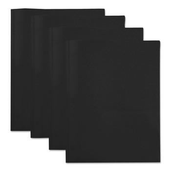 Universal UNV20550 100-Sheets, Plastic Twin-Pocket Report Covers with 3 Fasteners - Black (10/Pack)