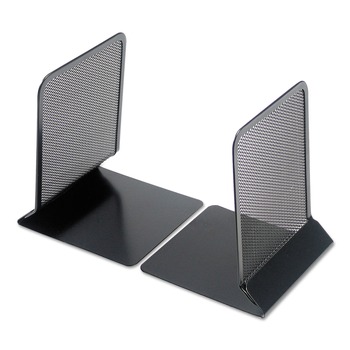 Universal UNV20025 5-3/8 in. x 6-3/4 in. Bookends - Black (Metal Mesh)