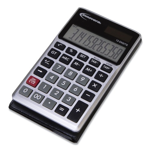 Innovera IVR15922 12-Digit LCD Display Dual Power Pocket Calculator image number 0