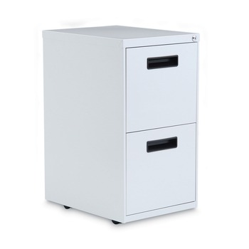 Alera ALEPAFFLG Two-Drawer 14-7/8 in. x 19-1/8 in. x 27-3/4 in. Metal Pedestal File Cabinet - Light Gray