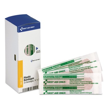 First Aid Only FAE-3004 SmartCompliance 3/4 in. x 3 in. Adhesive Plastic Bandage Refill (25/Box)