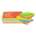 Universal UNV35612 100 Sheet 3 in. x 3 in. Self-Stick Note Pads - Assorted Neon Colors (12/Pack) image number 1