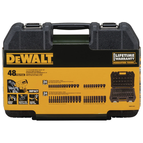 Dewalt DWMT19251 48 Piece 14 in Drive Combination Impact Socket Set 6 PT