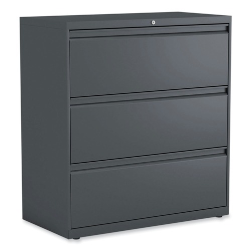 New Arrivals | Alera 25491 3-Drawer Lateral 36 in. x 18 in. x 39.5 in. File Cabinet - Charcoal image number 0