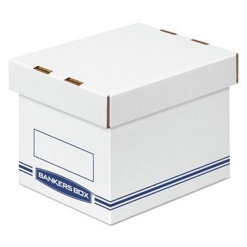 BOXES AND BINS | Bankers Box 4662101 6.25 in. x 8.13 in. x 6.5 in. Organizer Storage Boxes - Small, White/Blue (12-Piece/Carton)
