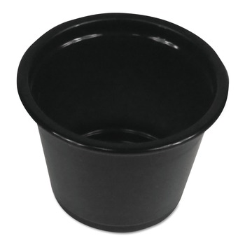 CUPS AND LIDS | Boardwalk BWKPRTN1BL 1 oz. Polypropylene Souffle/Portion Cups - Black (20-Piece/Sleeve 125-Sleeve/Carton)