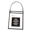 C-Line 41922 75 Sheet Capacity 1-Pocket 9 in. x 12 in. Shop Ticket Holder with Strap - Black (15/Box) image number 2