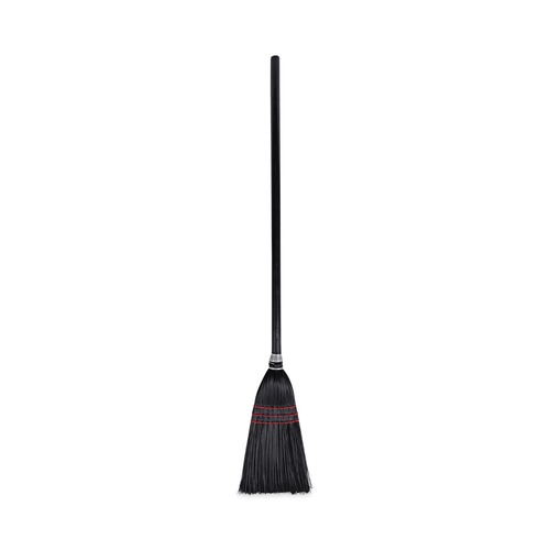 Boardwalk BWK951BP Flag Tipped Poly Bristle 37 - 38 in. Length Lobby Broom - Natural/Black (12-Piece/Carton) image number 0