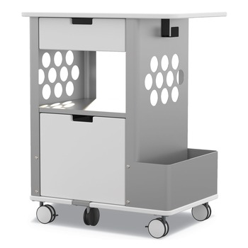 Safco 5202WH 150 lbs. Capacity 28 in. x 20 in. x 33.5 in. Mobile Storage Cart - White