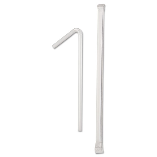  | Dixie FXW7 7-3/4 in. Polypropylene Wrapped Flex Straws (10000/Carton) image number 0