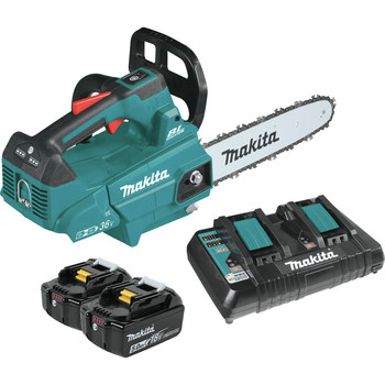 Makita XCU08PT 18V X2 (36V) LXT Brushless Lithium-Ion 14 in. Cordless Top Handle Chain Saw Kit with 2 Batteries (5 Ah) Makita XCU08PT 18V X2 (36V) LXT Lithium-Ion Brushless Cordless 14 in. Top Handle Chainsaw Kit (5 Ah)
