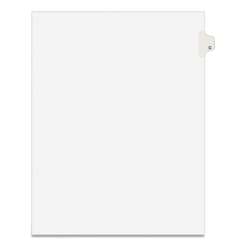 Avery 01403 11 in. x 8.5 in. 26-Tab C-Tab Titles Preprinted Legal Exhibit Side Tab Avery Style Index Dividers - White (25-Piece/Pack) image number 0