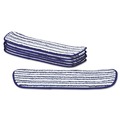 Cleaning and Janitorial Accessories | Rubbermaid Commercial FGQ80000WH00 Microfiber 18 in. x 5-1/2 in. Finish Pads - Blue/White (6/Box) image number 0