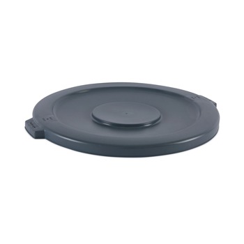 Boardwalk 1868184 Flat-Top Round Lids for 44 Gallon Waste Receptacles - Gray