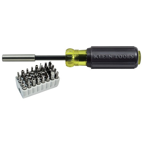 Screwdrivers | Klein Tools 32510 Magnetic Screwdriver with 32 Tamperproof Bits Set image number 0