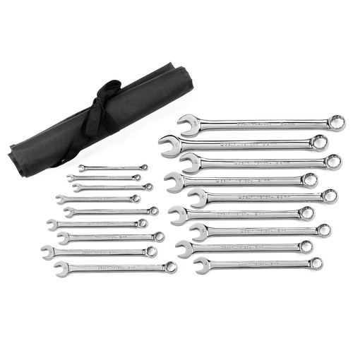 GearWrench 81920 18-Piece Long Pattern Combination Metric Non-Ratcheting Wrench Set image number 0