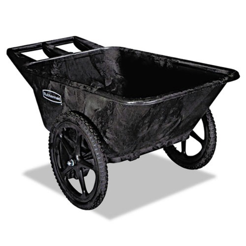 Cleaning and Sanitation Storage and Carts | Rubbermaid Commercial FG564200BLA Big Wheel 300 lbs. Capacity 32.75 in. x 58 in. x 28.25 in. Agriculture Cart - Black image number 0