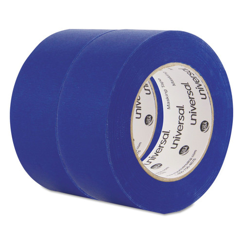 Tapes | Universal UNVPT14049 48 mm x 54.8 m, 3 in. Core, Premium Masking Tape with UV Resistance - Blue (2/Pack) image number 0