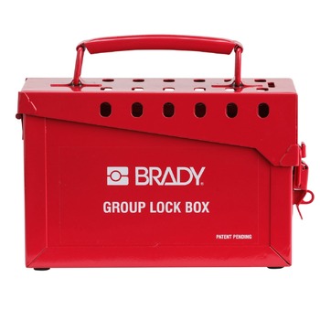 PRODUCTS | Brady 65699 Portable Metal Group Lock Box - Small, Red