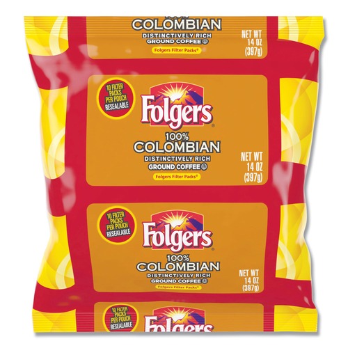 Coffee Machines | Folgers 2550010107 100% Colombian 1.4 oz. Coffee Filter Packs (40-Piece/Carton) image number 0