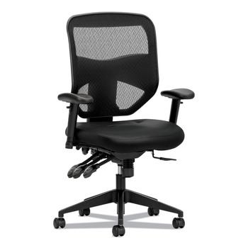HON BSXVL532SB11 Prominent 250 lbs. Capacity Leather/Mesh High-Back Task Chair - Black