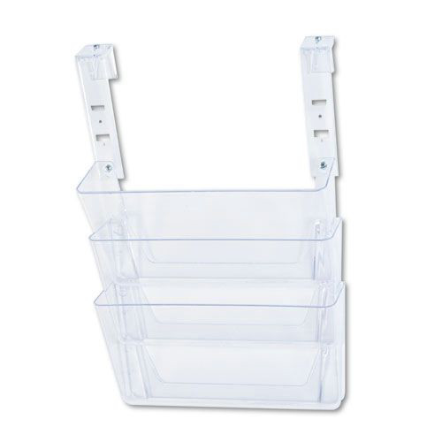Wall Files | Deflecto 73501RT Docupocket Three-Pocket File Set For Partition Walls, Letter, 13 X 7 X 4, Clear image number 0