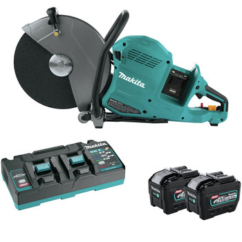 CONCRETE SAWS | Makita GEC01PL 80V max (40V X2) XGT Brushless Lithium-Ion 14 in. Cordless AFT Power Cutter Kit with Electric Brake and 2 Batteries (8 Ah)