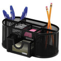 Pen & Pencil Holders | Rolodex 1746466 Mesh Pencil Cup Organizer, Four Compartments, Steel, 9 1/3 X 4 1/2 X 4, Black image number 2