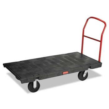 Rubbermaid Commercial FG447100BLA 2,000 lb. Capacity 30 x 60 in. Bent Bar Handle Platform Cart (Black)