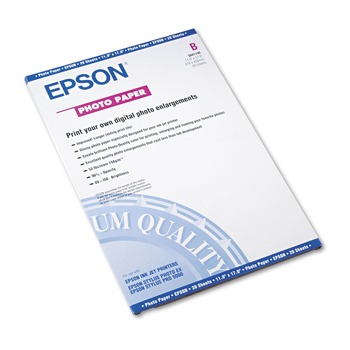Epson S041156 Glossy Photo Paper, 9.4 Mil, 11 X 17, Glossy White, 20/pack