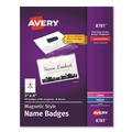  | Avery 08781 Horizontal 4 in. x 3 in. Magnetic Name Badge Kit - White (48/Pack) image number 0