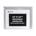 New Arrivals | C-Line 48117 Zip 'N Go 1 in. Capacity 2 Section 10 in. x 13 in. Reusable Envelope with Outer Pocket - Clear (3/Pack) image number 1