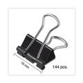 New Arrivals | Universal UNV10200VP Binder Clips in Zip-Seal Bag - Small, Black/Silver (144/Pack) image number 1