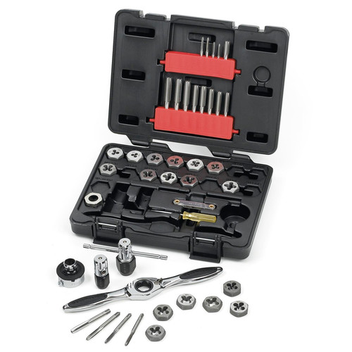 GearWrench 3886 40-Piece Metric Ratcheting Tap and Die Drive Tools Set image number 0