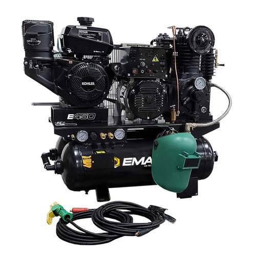 EMAX EGES14020H 14 HP 20 Gallon Horizontal Wheelbarrow Air Compressor/ Generator/ DC Welder with Tow image number 0