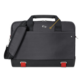 SOLO PRO100-4 18 in. x 2.5 in. x 13 in. Polyester Envoy Briefcase - Black
