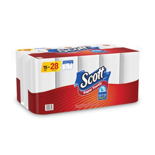 Cleaning & Janitorial Supplies | Scott KCC 36371 Choose-A-Sheet Mega Roll 1-Ply Paper Towels - White (102/Roll 30 Rolls/Carton) image number 0