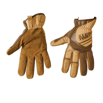 PRODUCTS | Klein Tools 40226 Journeyman Leather Utility Gloves - Medium, Brown/Tan