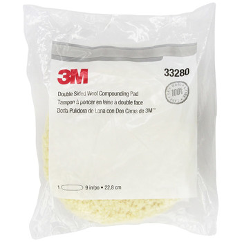 3M 33280 Double Sided Wool Compounding Pad 9 in.