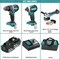 Makita XT269M+XAG04Z 18V LXT Brushless Lithium-Ion 2-Tool Cordless Combo Kit (4 Ah) with LXT Angle Grinder image number 1