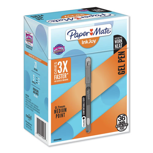 Paper Mate 2034486 InkJoy 0.7 mm Black Ink Gel Pens (36-Piece/Pack) image number 0