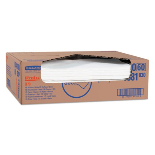 WypAll 41100 14.9 in. x 16.6 in. Flat Sheet X70 Cloths - White (300/Carton) image number 0